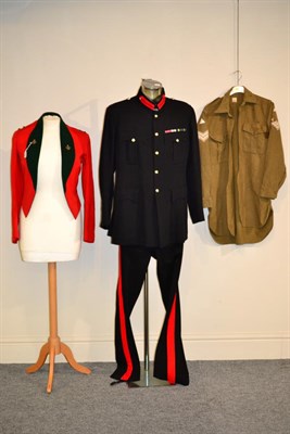 Lot 124 - A Mess Dress Jacket to a Lieutenant of the Sherwood Foresters, in scarlet wool with green...