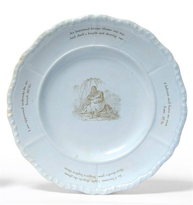 Lot 107 - A Staffordshire Pottery Anti-Slavery Plate, circa 1838, printed with a vignette of a native...