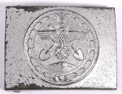 Lot 133 - A Rare German Third Reich Organisation Todt Belt Buckle, in silvered steel, the reverse stamped...