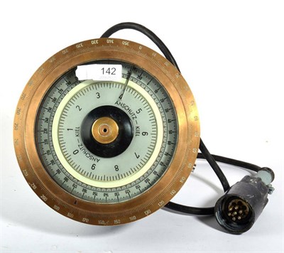 Lot 142 - A German Third Reich Marine Gyro Compass by Anschutz & Co., Kiel, the grey-painted circular...