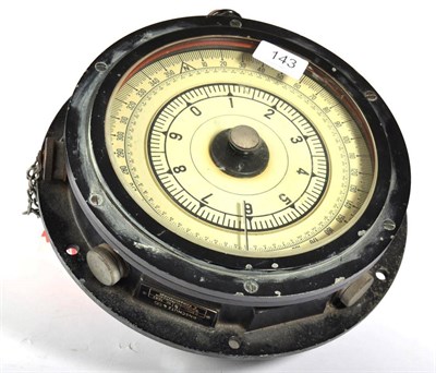 Lot 143 - A Second World War German Marine Gyro Compass by Anschutz & Co., black-enamelled circular steel...
