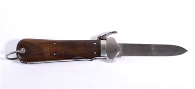 Lot 160 - A German Third Reich Paratrooper's Gravity Knife, the blade etched with maker's mark for Paul...