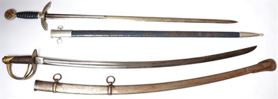 Lot 162 - A Copy of a German Third Reich Luftwaffe Officer's Sword, with blue leather bound grip and scabbard