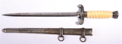 Lot 164 - A German Third Reich Army Officer's Dagger, the double edge steel blade with maker's AWS scales...