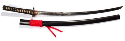 Lot 168 - An Early Shinto Japanese Katana, the 62cm blade with undulating hamon, signed on each side of...