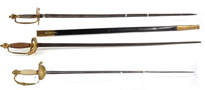 Lot 186 - A Dutch Diplomat's Sword, the 76.5cm triangular section fullered steel blade bearing traces of...