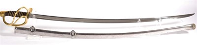 Lot 193 - A Copy of a US Model 1860 Cavalry Sword, the 88cm single edge fullered plated steel blade...