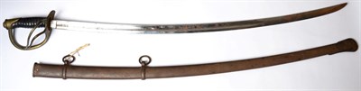 Lot 198 - A US Model 1860 Cavalry Trooper's Sword, the 90cm single edge curved fullered steel blade with...