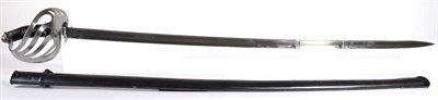 Lot 210 - A Late 19th Century Chilean Heavy Cavalry Sword, the 89.5cm single edge fullered steel blade...