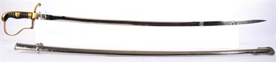 Lot 211 - An Imperial German Army Officer's Sword, the 79.5cm single edge fullered steel blade with ACS...