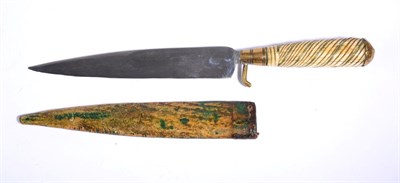 Lot 221 - An 18th Century Continental Knife, single edge, spear point blade, with wrythen fluted,...
