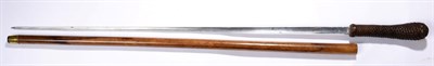 Lot 235 - A Victorian/Edwardian Malacca Swordstick, with 75cm fullered triangular section plated steel blade