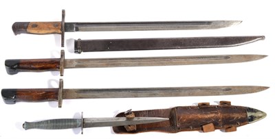 Lot 238 - A Third Pattern Fighting Knife, with hand forged steel blade, plain steel crossguard and ribbed...