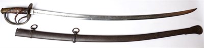 Lot 239 - A US Model 1860 Cavalry Trooper's Sword, the 89cm single edge curved fullered steel blade...
