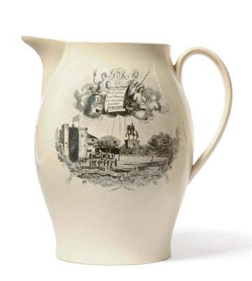 Lot 118 - A Herculaneum Creamware Liverpool Amnesty Jug, circa 1809, printed in black with GR III 50 and...