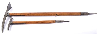 Lot 250 - An Austrian Alpinist's Pair of Ice Axe and Ice Pick by Stubai, each with steel head stamped...