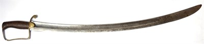 Lot 253 - A Rare British 1896 Pattern Mountain Artillery Sword, with 74cm single edge broad fullered and...