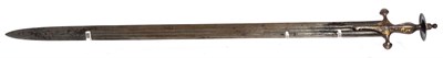 Lot 258 - A 19th Century Indian Talwar, the 81cm single edge broad steel blade with three narrow fullers, the
