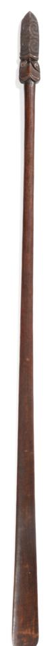 Lot 260 - A 19th Century Maori Taiaha, the long flat blade (ate) widening towards the tip, one side of...