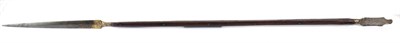 Lot 287 - An 18th Century Indo-Persian Steel Lance, the 30cm spearpoint blade and spatula type butt with...