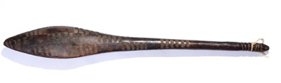 Lot 288 - A Late 19th/Early 20th Century Samoan War Club, of dark brown patinated hardwood, with rounded...