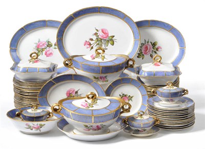 Lot 131 - A Spode Porcelain "Prince of Wales" Dinner Service, circa 1806, painted with a spray of pink...