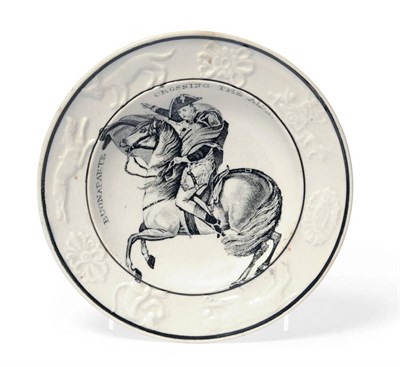 Lot 132 - A Pearlware Pottery Child's Plate, early 19th century, printed in black with Napoleon on a...
