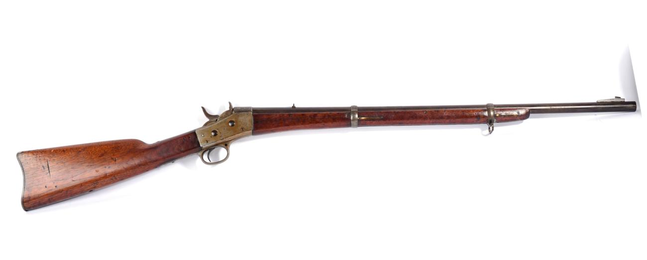 Lot 389 - A Swedish Rolling Block Rifle by Carl Gustaf, .500 centrefire, the 75.5cm steel barrel with...