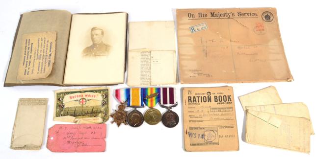 Lot 1 - A First World War Group of Four Medals, all renamed to T4/247038 S.SJT. A.MUIR. RASC,...