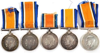 Lot 15 - First World War Cavalry Interest: Five British War Medals, awarded to:- L-4086 PTE.A.E.KING. 9-LRS