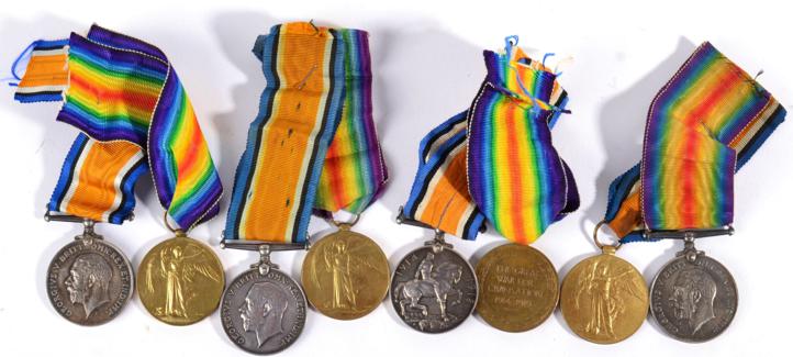 Lot 30 - Four First World War R.A.M.C. Pairs, each comprising British War Medal and Victory Medal,...