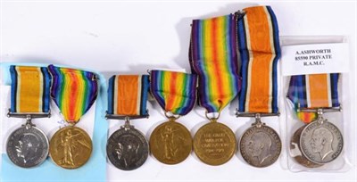 Lot 31 - Four First World War R.A.M.C. Pairs, each comprising British War Medal and Victory Medal,...