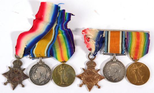 Lot 32 - Two First World War R.A.M.C. Trios, each comprising 1914-15 Star, British War Medal and Victory...