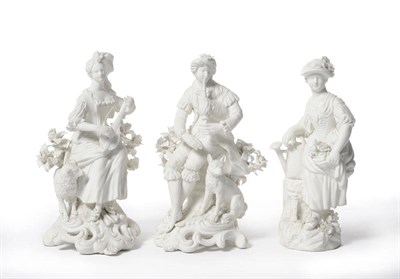 Lot 138 - A Pair of Derby Bisque Porcelain Figures of the Musical  Shepherd and Shepherdess, circa 1780, each