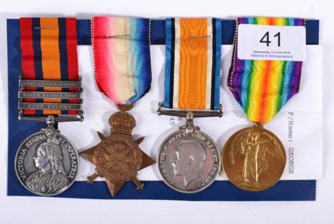 Lot 41 - A Boer War/First World War R.A.M.C. Group of Four Medals, comprising Queen's South Africa Medal...