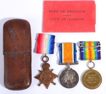 Lot 48 - A First World War Trio, comprising 1914-15 Star, British War Medal and Victory Medal, awarded...