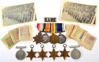 Lot 57 - A First/Second World War R.A.M.C./Naval Group of Ten Medals, awarded to 2218 PTE. B.W.(Bertie...
