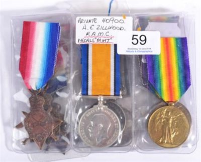 Lot 59 - Three First World War R.A.M.C. Trios, each comprising 1914-15 Star, British War Medal and...