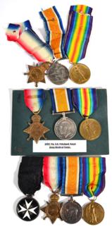 Lot 65 - Three First World War R.A.M.C. Trios, each comprising 1914-15 Star, British War Medal and...