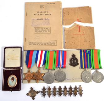 Lot 74 - A Second World War Group of Four Medals, awarded to 7375758 Private Frank Percival Lamley,...