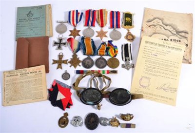 Lot 75 - A Collection of Medals, Medallions and Militaria, including a First World War pair, to 215782...