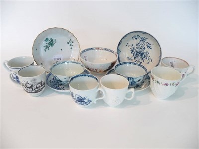 Lot 142 - A Chaffer's Liverpool Porcelain Tea Bowl, circa 1760, painted in underglaze blue with...
