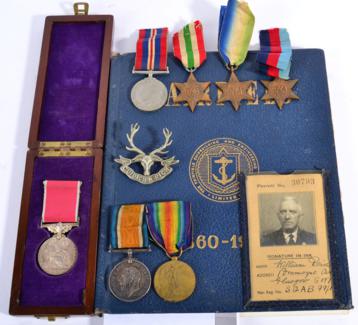 Lot 90 - A George VI British Empire Medal (Civil), to William Reid, in fitted wood case, together with a...