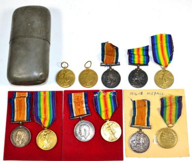 Lot 103 - Five First World War Pairs, each comprising British War Medal and Victory Medal, respectively...
