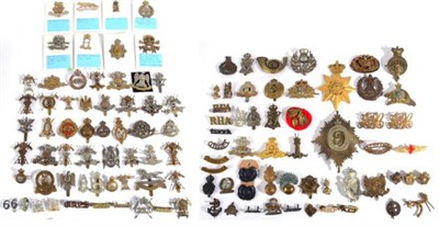 Lot 117 - A Collection of Approximately Fifty Cap and Collar Badges, and shoulder titles, mainly cavalry...