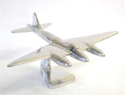 Lot 125 - A Cast White Metal Model of a De Havilland Mosquito, on a shaped pillar and triangular base, 39...