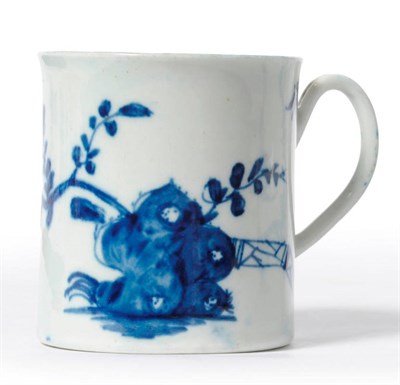 Lot 147 - A First Period Worcester Porcelain Coffee Cup, circa 1758, painted in underglaze blue with the...
