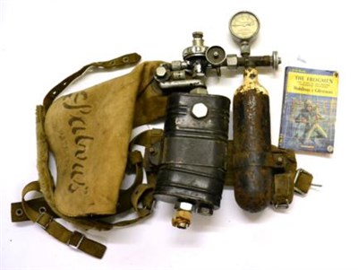Lot 129 - A Rare Second World War Royal Navy Special Operations Rebreather Diving Unit by Siebe Gorman &...
