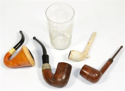 Lot 176 - Second Boer War Interest:- a Briar Pipe, the bowl incised with the portrait heads of President Paul