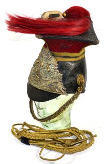 Lot 214 - A 12th (Prince of Wales's Royal) Lancers OR's Lance Cap, with black patent leather skull, red...